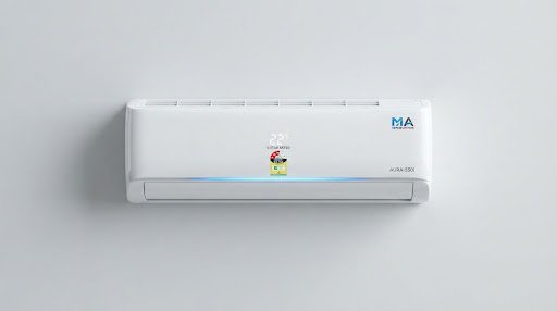 Modern 5 star energy rated white indoor air conditioning unit